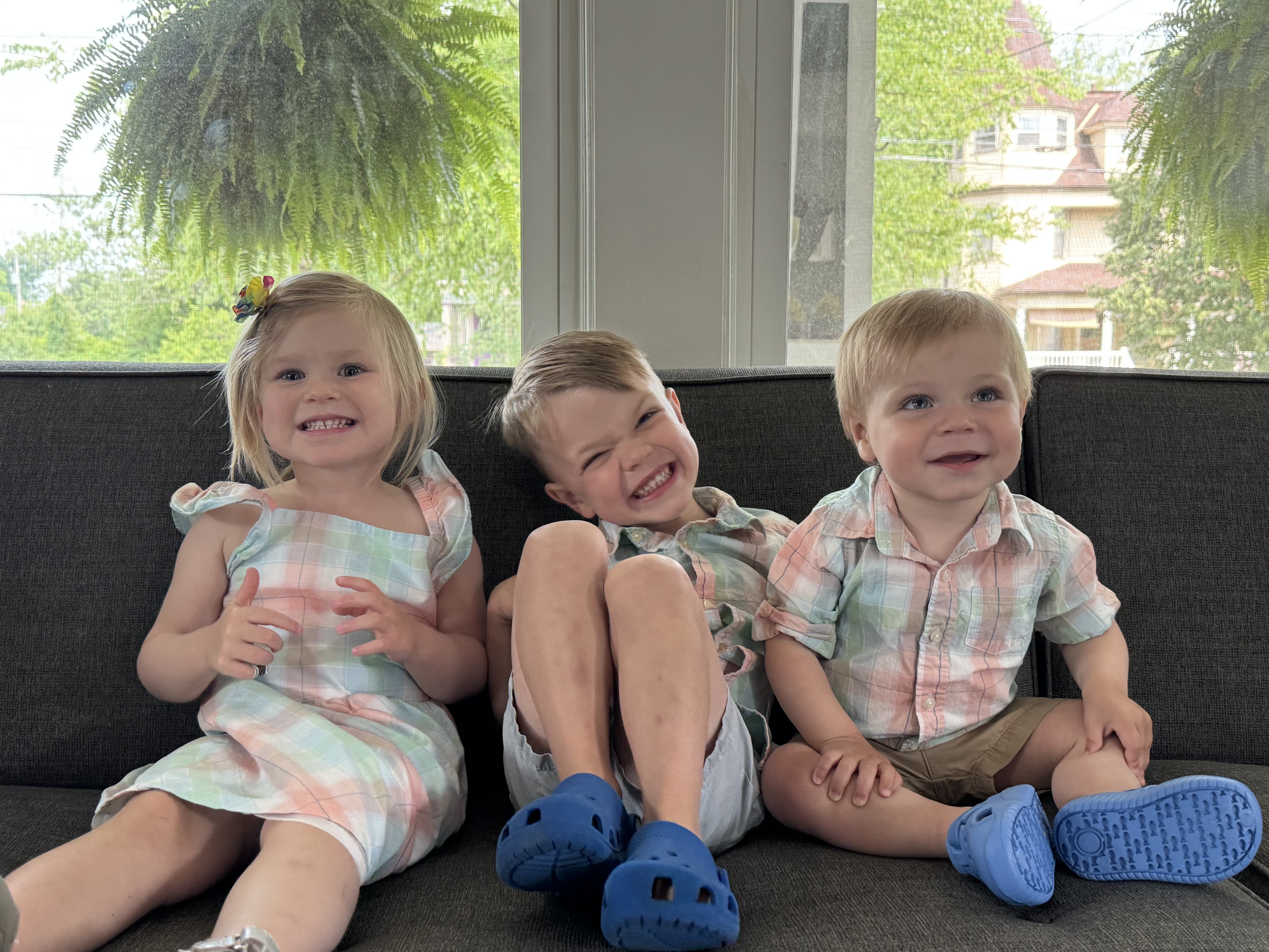 Imogen, Jack, and Cian at Derek & Erin's house.